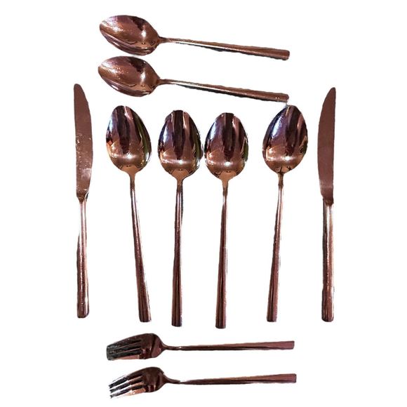 Cambridge Rachel Stainless Flatware Glossy Wide Slant Tip 10 Piece Mixed Lot - Picture 1 of 13